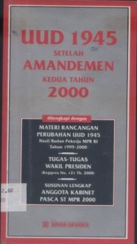 UUD 1945 Setelah Amandemen Kedua Tahun 2000